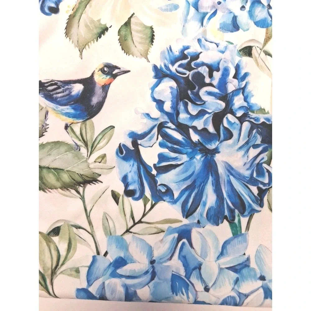 Blue & White Flowers & Birds 🐦 Pillow Covers Set of (2) 18